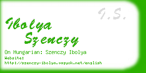 ibolya szenczy business card